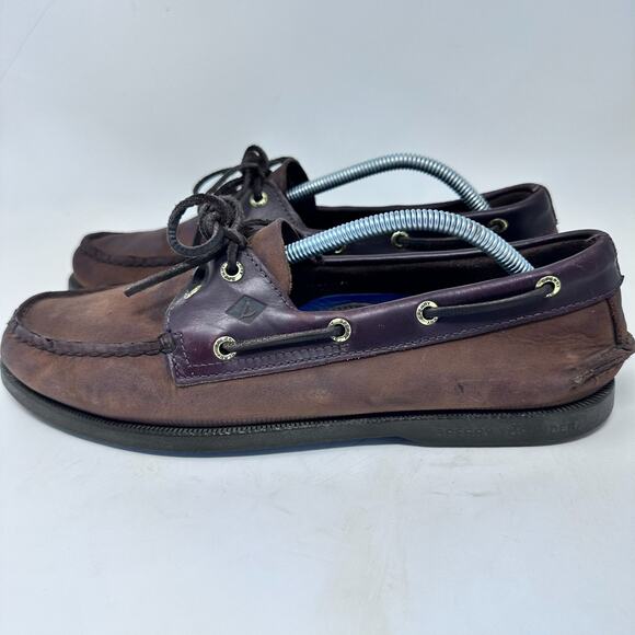 SPERRY TOP SIDER - 0195412 Two-Tone Brown Tan Leather Boat Shoes, Mens 11 M - Picture 1 of 15